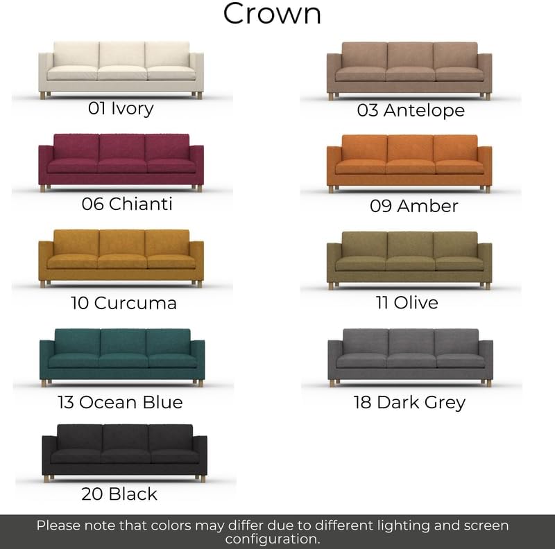 comfortly Cover for Karlanda 3 Seat Sofa, Replacement Slipcover, Heavy Duty 7 pcs Cover, Soft Durable Washable Fabric, Easy to Clean & Replace (Crown - Ivory)