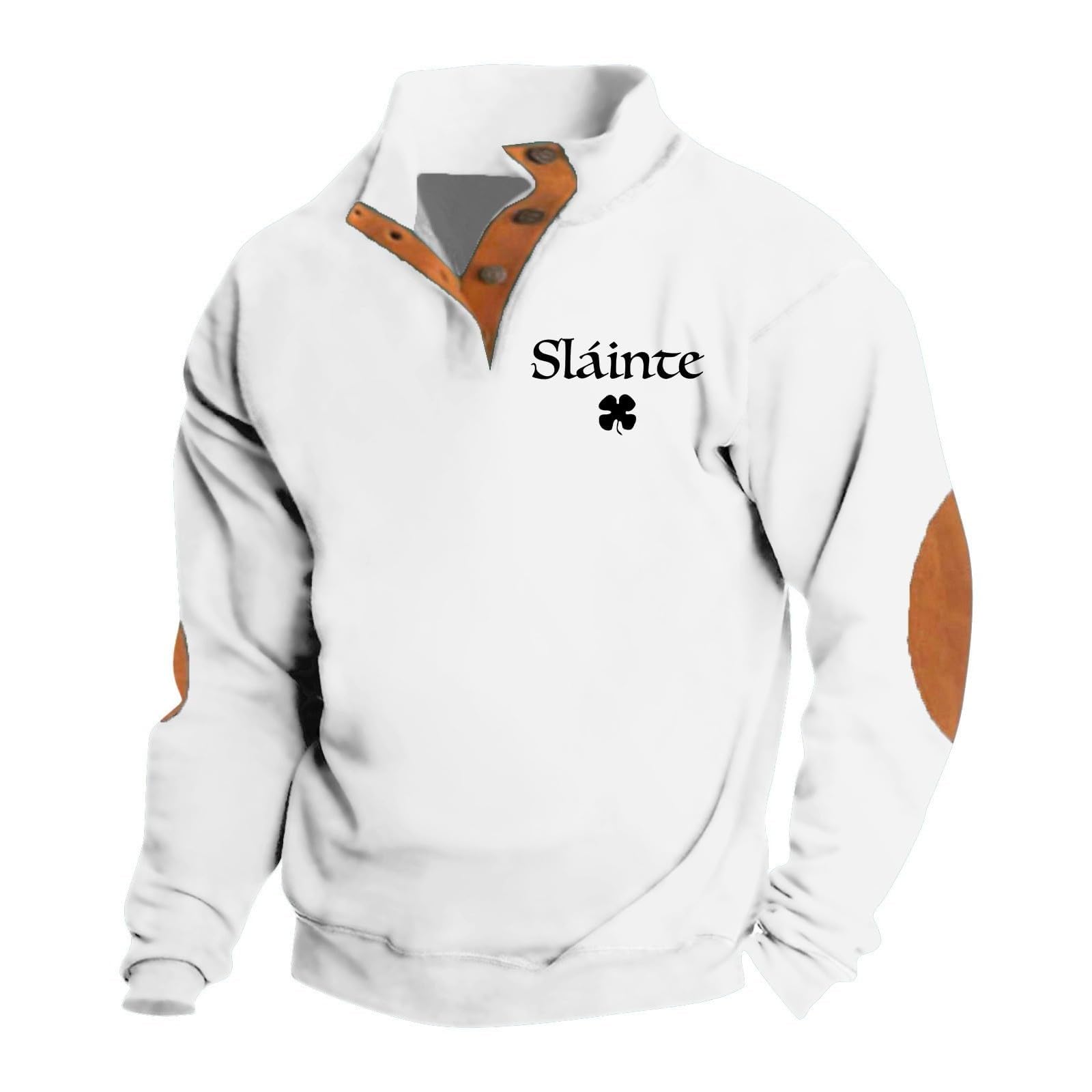 Sudaderas De Hombre Men's Casual Fashion Loose 3D St. Pat Printed Button Down Long Sleeve Hoodie Rosas Artículos Pesca Tallas Grandes Sudadera Cremallera Ropa Trabajo Verano Disfraz