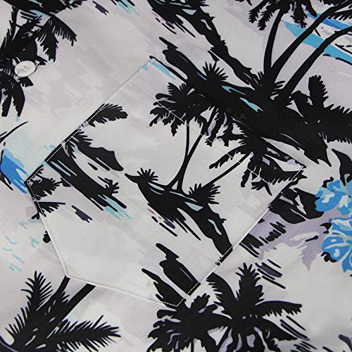 Milankerr Men's Hawaiian Shirt Short Sleeve Casual Button Down Beach Shirt (White, Mkys3039White_M) #TOP4