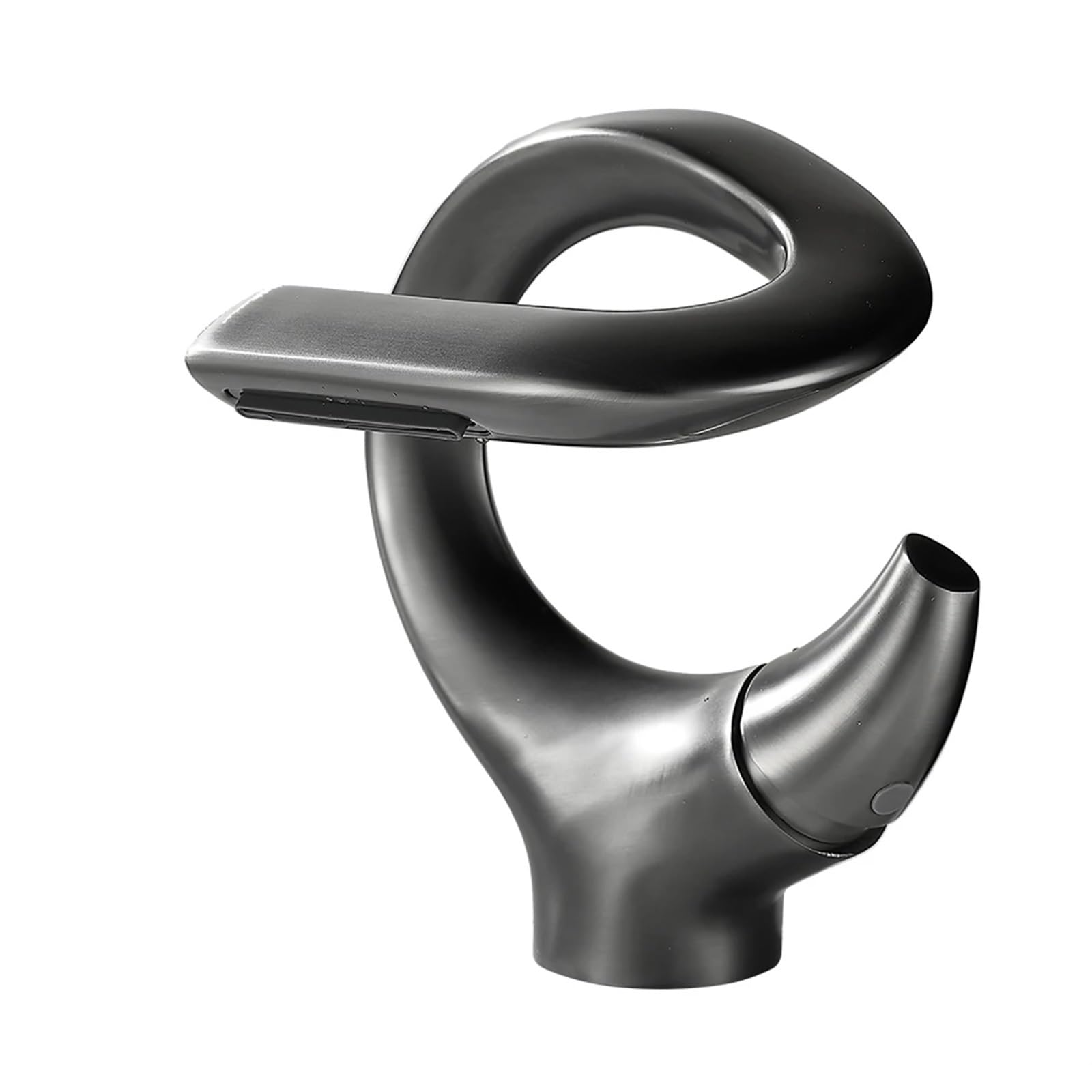 Lyvqzpwlr Grijs Bathroom Basin Pillar Taps, Basin Faucet Brass Waterfall Hot Cold Water Mixer Tap 1 Handle Multicolor Bathroom Kitchen(Grijs)