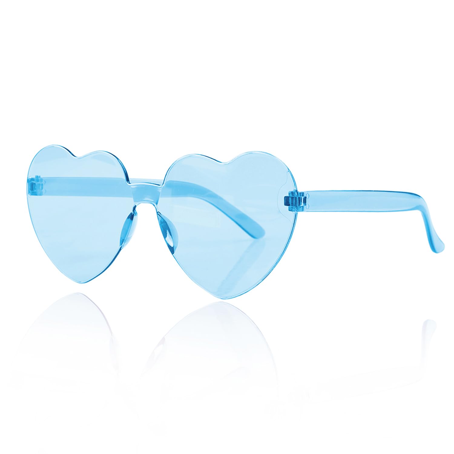 Heart Sunglasses,Rimless Heart Shaped Glasses Transparent Love Sunglasses Candy Color Eyewear Party Favors for Birthday Party Summer Outdoor Cosplay Costumes