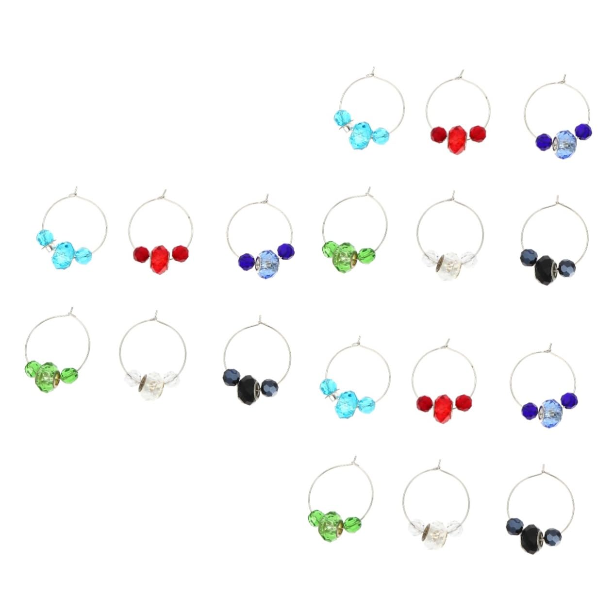 POPETPOP 18stücke Beads Weinglasmarkierer Bunte Charms Für Gläser Wiederverwendbare Weinglas- Für Partys Hochzeiten Und Feiern Große Perlen