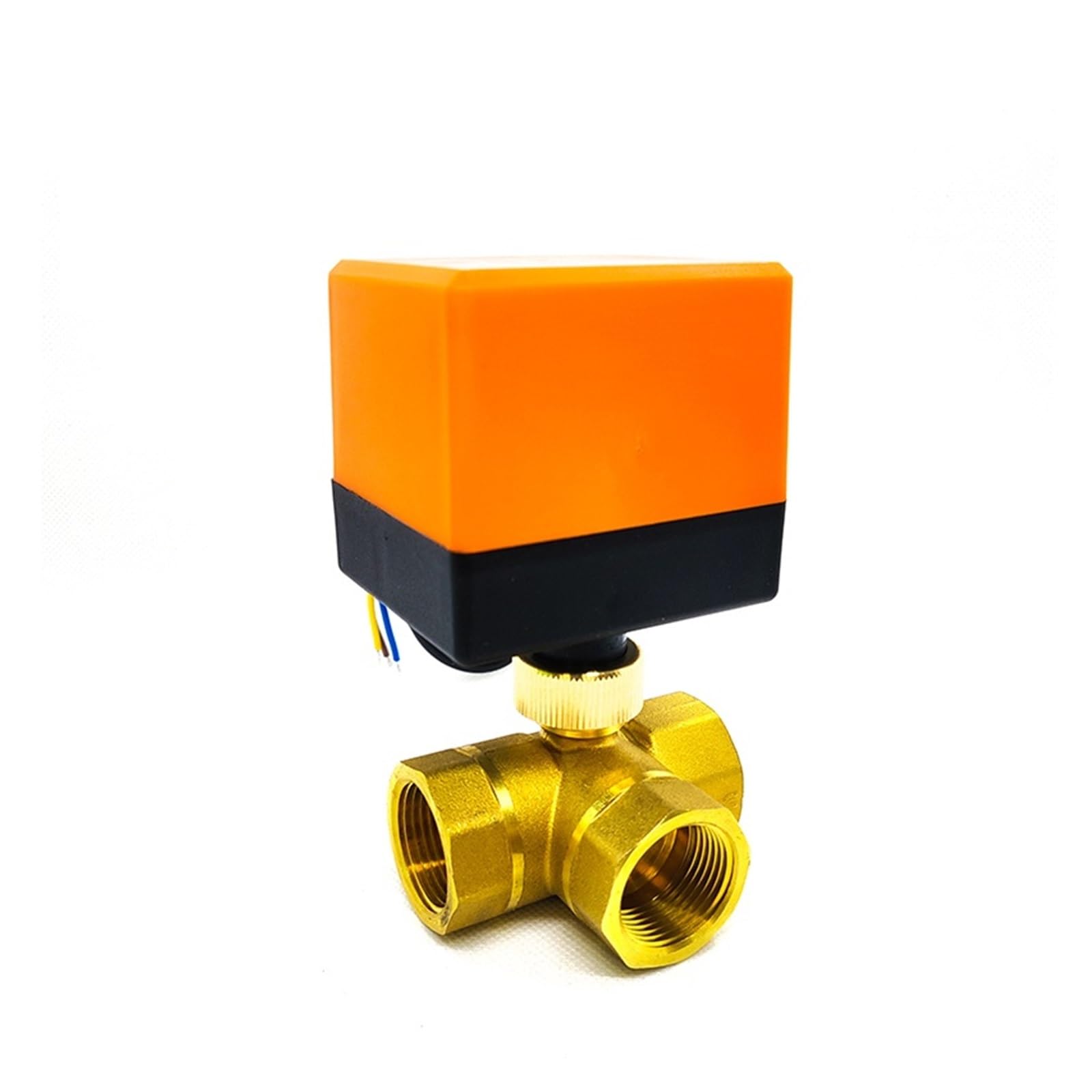 Valvola a sfera elettrica in ottone da 3/4 "A tre fili a tre vie Aria condizionata Riscaldamento a pavimento Torre acqua Valvola di commutazione 220 24 12V (Color : 24VAC, Size : 3/4")