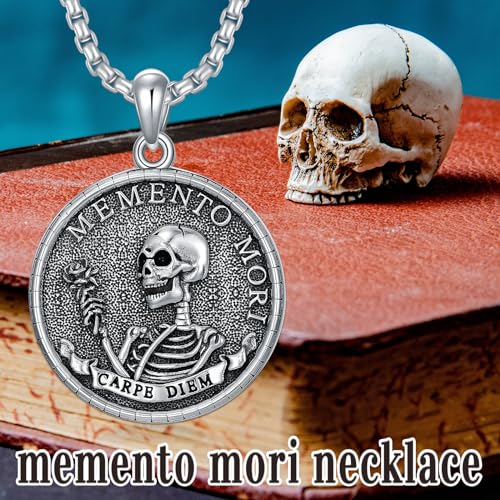 PELOVNY S925 Sterling Silver Amulet Necklace St Michael/Saint Christopher/Compass/Wolf Necklace Protection Pendant Jewelry Christmas Halloween Birthday Gifts for Men Women3