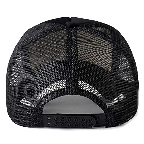 Image of Black Baseball Cap with Leather Patch, Casual Unisex Sports Hat, Adjustable Fit-Free Size