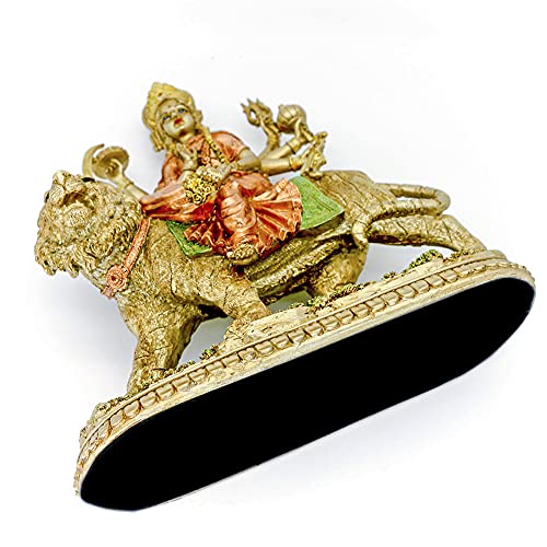 Estatua de la Diosa Durga sobre Tigre 10.5 pulg miniatura 6