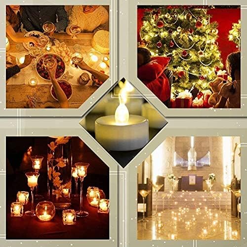 Battery Operated Flameless LED Tea Lights Candles 24-Pack Realistic Flickering Candle with Warm White Bulb Light for Christmas Halloween Decoration,Festivals,Weddings (24 Pack Warm White)