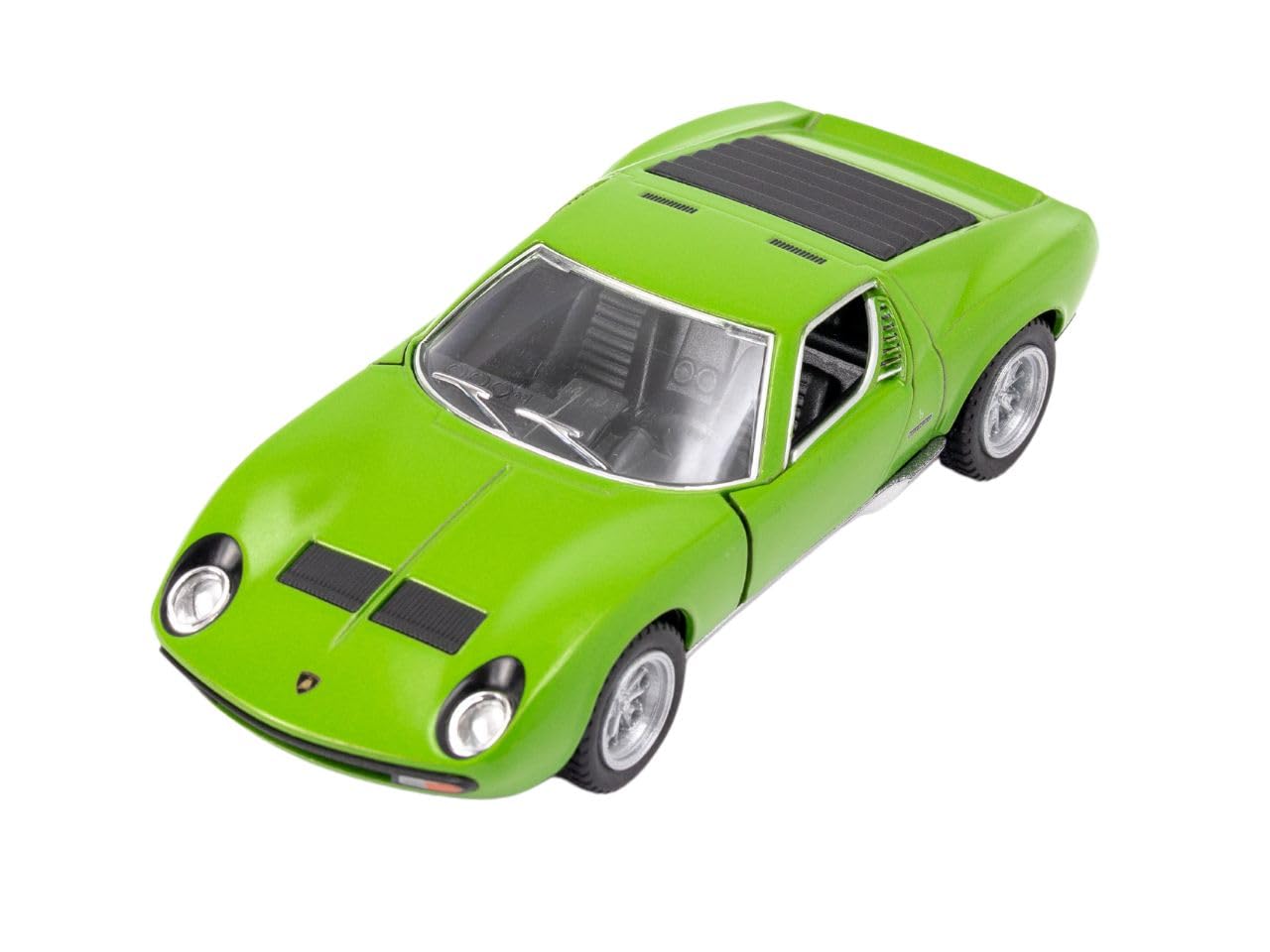 Easy Toys model car compatible with Lamborghini Miura P400 SV. Scale toy car with opening doors. Car modeling. (Green)