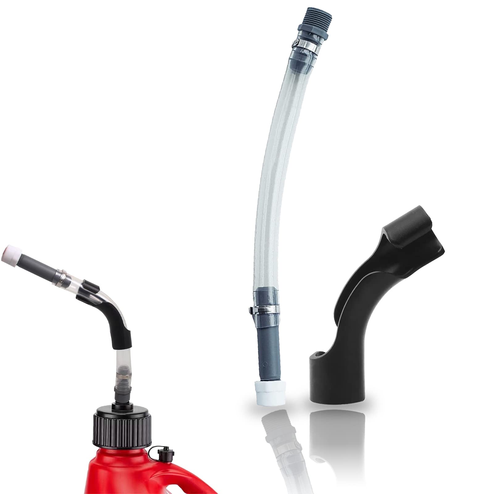 Miytsya Pack-2 Flexible Racing Fuels Filler Hose with Hose Bender Kit for VP Racing Fuel,Jegs Jugs LC2 Jugs Scribner Fuel Jugs (Black #RGWQQ501)