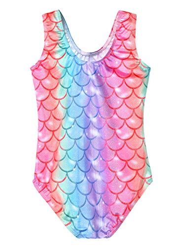 HOZIY Gymnastics Leotards for Girls Toddlers Kids Sleeveless Tumbling Outfits for Dance Print