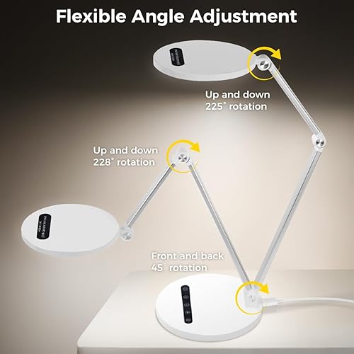 Miniatura 5 de OldShark Lámpara LED de escritorio para oficina en casa y videollamadas, luz de escritorio LED regulable con función de memoria y temporizador, 3