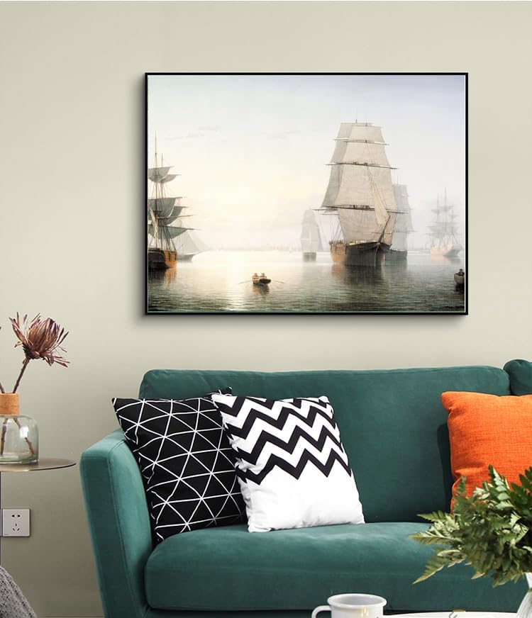 Miniatura 5 de Fitz Hugh Lane Boston Harbor - Póster impresionista, lienzo impresionista, arte de pared, pintura de maestro famoso, póster vintage adecuado para