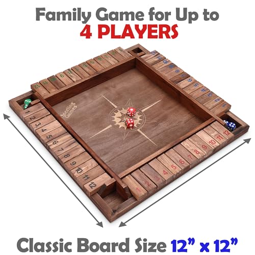 Shut The Box juego familiar de mesa de madera miniatura 4