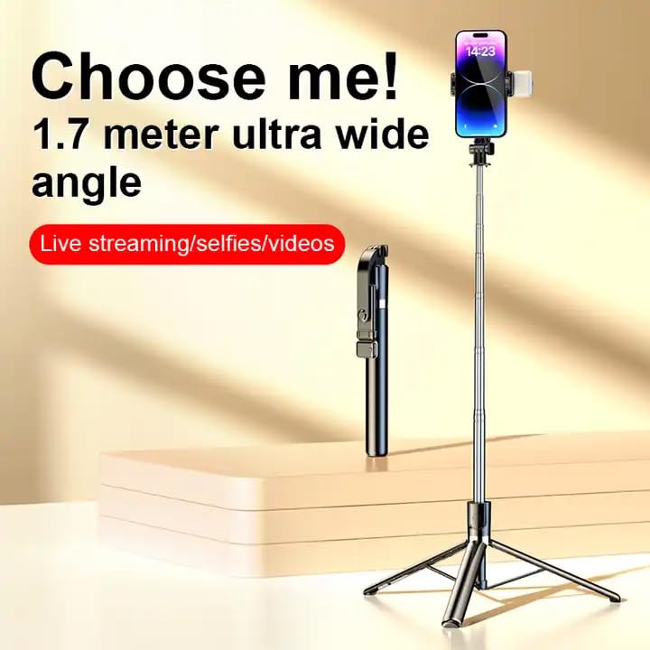 Image of SnapX1s L Vlogging Kit with Fill Light & Wireless Mic | 3-in-1 170cm Extendable Selfie Stick Tripod with Bluetooth Remote + K8 Mic for YouTube, Reels & Vlogs (Android /iPhone)
