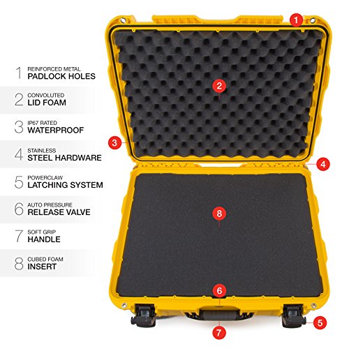 Image of NANUK 950 Waterproof Hard Case with Wheels and Foam Insert - Yellow (950-1004)