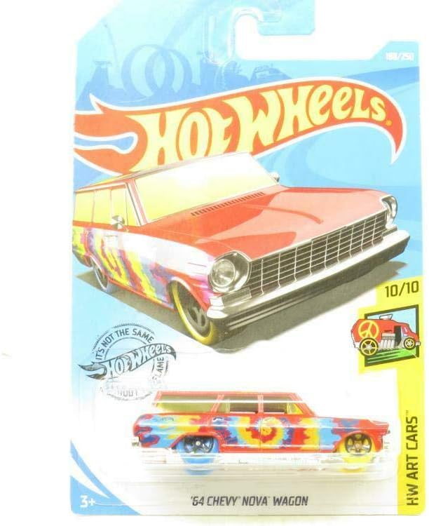 Hot Wheels 2019 Hw Art Cars '64 Chevy Nova Wagon, 188/250 Red