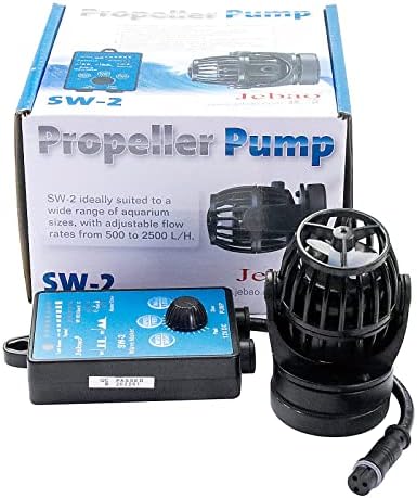 Jebao SW-2 Wave Maker Marine Aquarium Wave Maker Pump with Controller,500-2500LPH, Power 5W,Fit 12-20 inch Tank