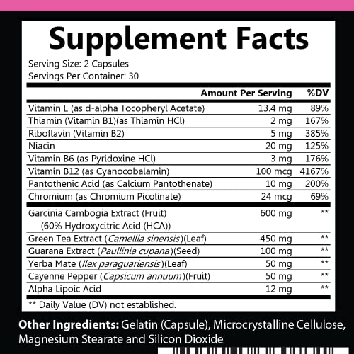 Angry Supplements Hot & Skinny Thermogenic Diet Pills, Weight Loss Capsules for Women, Fast Fat Burning, Non-GMO All-Natural Metabolism Booster, Appetite Suppressant (1-Bottle, 60 ct) - Image 4