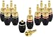 Produktbild Poppstar 10x High End Bananenstecker (geschirmt), Bananas für Lautsprecherkabel (bis 6 mm²), Lautsprecher, AV Receiver, 24k vergoldet (5X schwarz, 5X rot)
