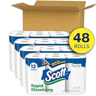 Scott Rapid-Dissolving Toilet Paper, 48 Double Rolls, Septic-Safe, Toilet Paper