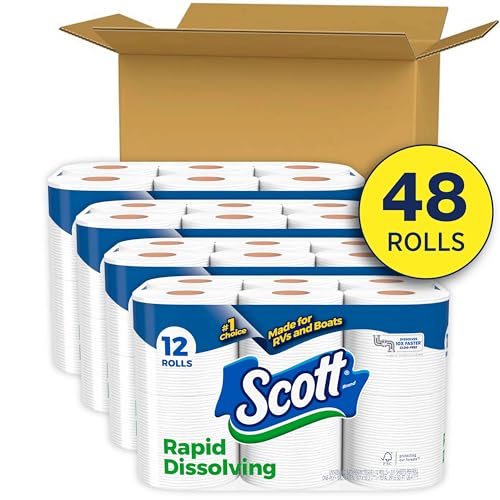 Image of Scott Rapid-Dissolving Toilet Paper, 48 Double Rolls, Septic-Safe, Toilet Paper