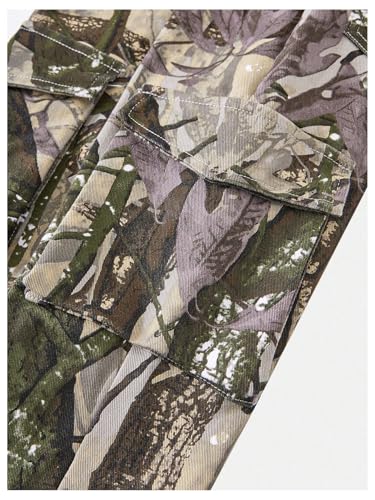Verdusa Girl's Grunge Camo Flare Jeans Y2K Streetwear Cargo Denim Pants with Pockets4