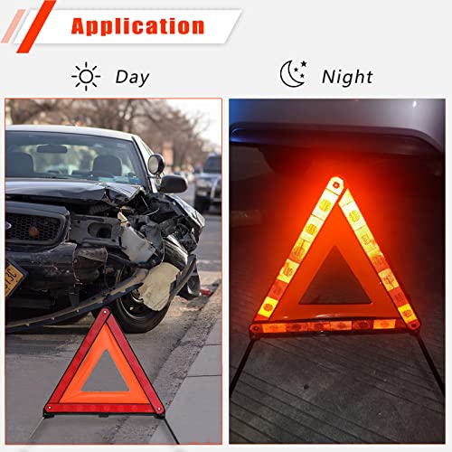 ATP Triangle Warning Frame Triangle Emergency Warning Triangle Reflector Safety Triangle Kit 3 Pack - Thumbnail 6