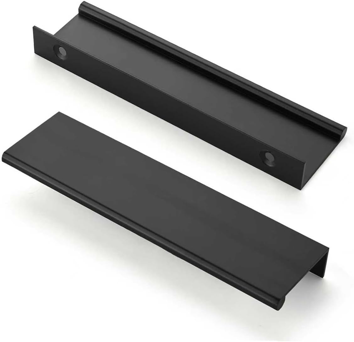 khtumeware 10 Pack Champagne Bronze Finger Pulls Edge Pulls 6in Cabinet Handles Drawer Finger Pulls Concealed Drawer pulls Kitchen Hardware