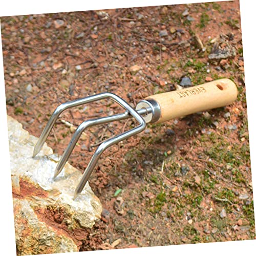 YARNOW Ferramenta De Alça De Jardim Cultivador Curto De Aço Mini Ancinho De Ponta Mão Pequena