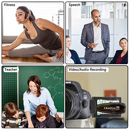 Fitness Wireless Microphone, KIMAFUN 2.4G Wireless Waterproof Headset Microphone with Transmitter and 3.5mm Receiver, For Fitness Instructor, Spinning, Yoga, Smartphone, Speaker, G100-1 Fitness Wireless Microphone, KIMAFUN 2.4G Wireless Waterproof Headset Microphone with Transmitter and 3.5mm Receiver, For Fitness Instructor, Spinning, Yoga, Smartphone, Speaker, G100-1