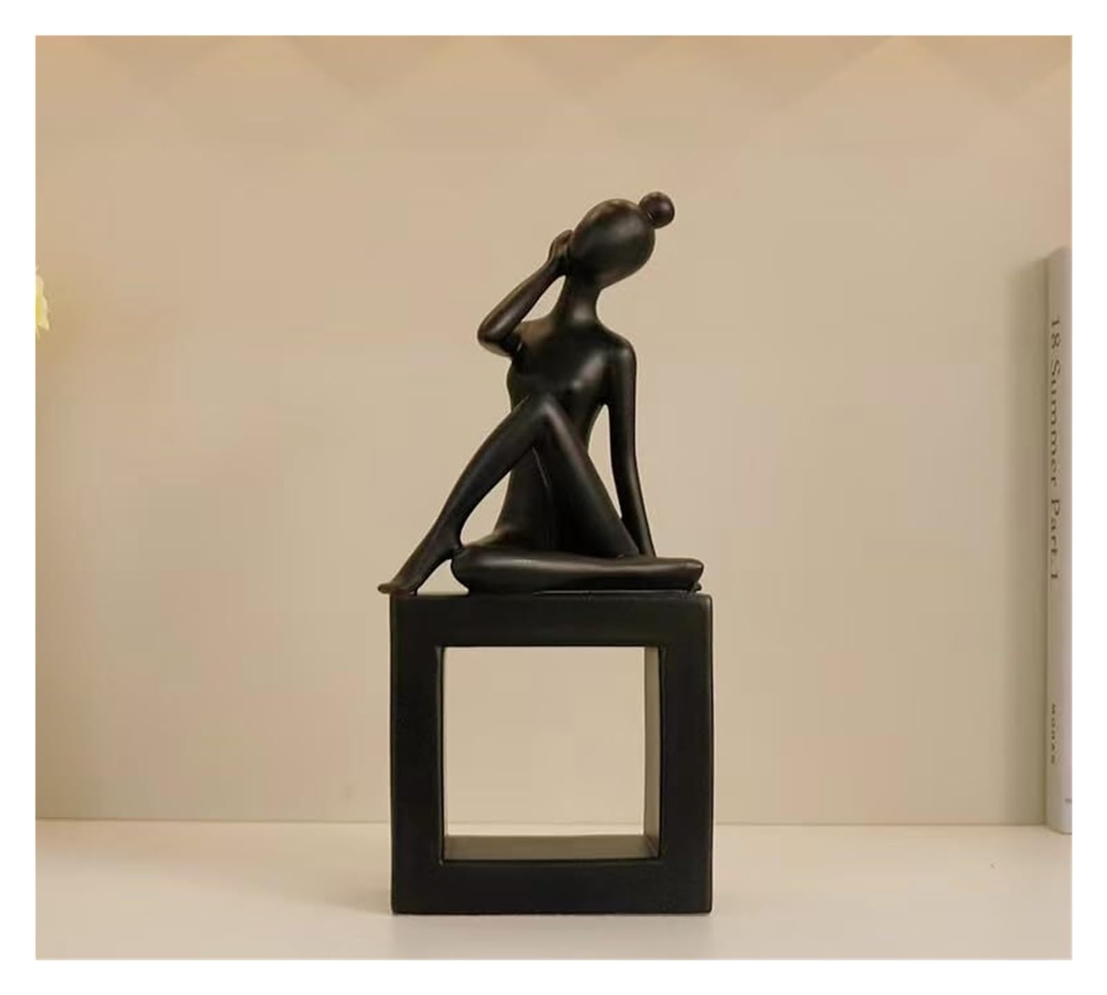 JJJing5 Decor Decorative Nordic Abstract Figure Sculpture 6 Styles To Choose Nightstand Accessories(Black Square Style)