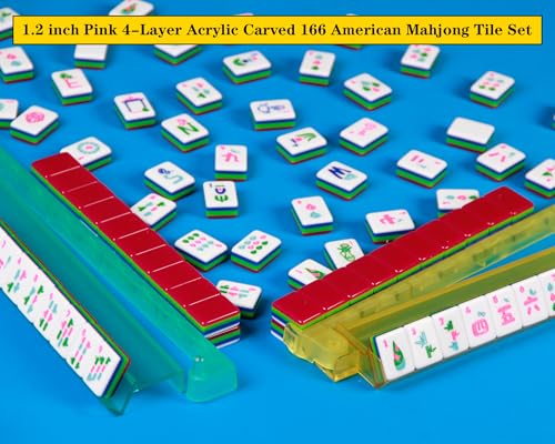 Set de Mahjong Americano 166 piezas acrílico 1.2 pulg miniatura 7