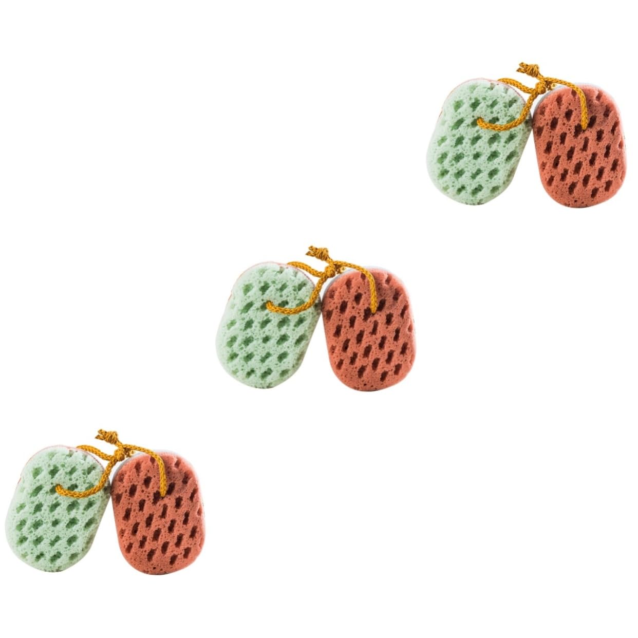 Didiseaon 6pezzi Macarons Seaweed Bath Sponge Esfoliante Naturale Per La Massaggio e Pulizia Corpo Spugne Colorate Per Bagno Misto