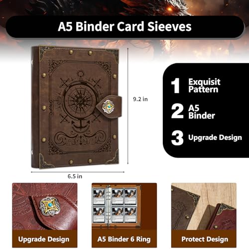 Image of Trading Card Binder,4-Pocket Binder for Trading Cards Holds 240 Cards | Premium Collector Card Album for Standard Cards,Card Collection Folder for MTG,TCG,Yugioh,Game Cards
