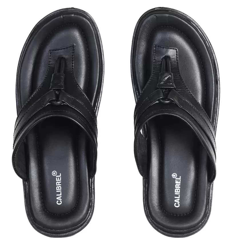 CALIBREL Chappal for Men Casual Slippers for Boys and Mens Stylish Thong Sandals Chappals for Perfect Looks Black and Brown