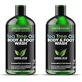 Antifungal Tea Tree Oil Body Wash - Made in USA - Helps Treat Eczema, Ringworm, Body Odor, Jock Itch, Acne, Toenail Fungus & Athlete - Best Antibacterial Soap For Skin Irritations. (2 Pack)