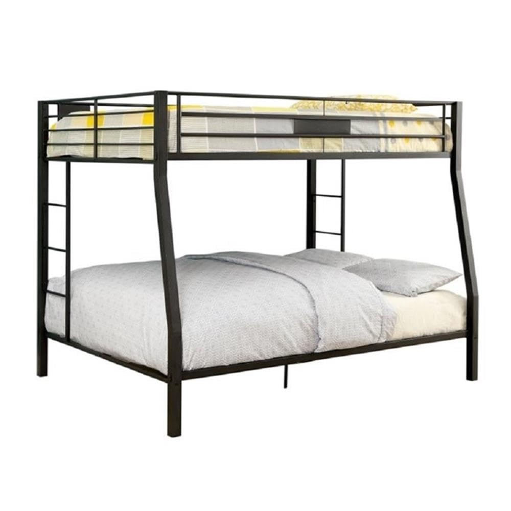 Limbra Full over Queen Metal Bunk Bed in Black