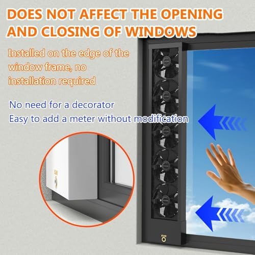 5CM Retractable Window Exhaust Fan - Adjustable Speed 0-2800 RPM, Extends 35-135cm, Removable Screen, Ideal for Home, Kitchen, Bedroom & Office Air Circulation