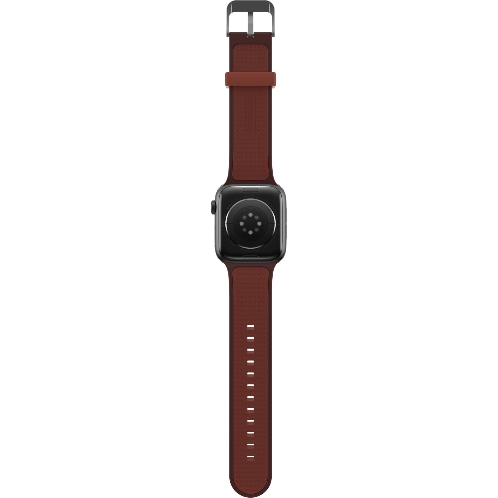 OtterBox Całodzienny pasek do zegarka Apple Watch 44/45/46mm, wytrzymały, miękki w dotyku silikonowy pasek do zegarka Apple Watch, Brązowy/Czerwony