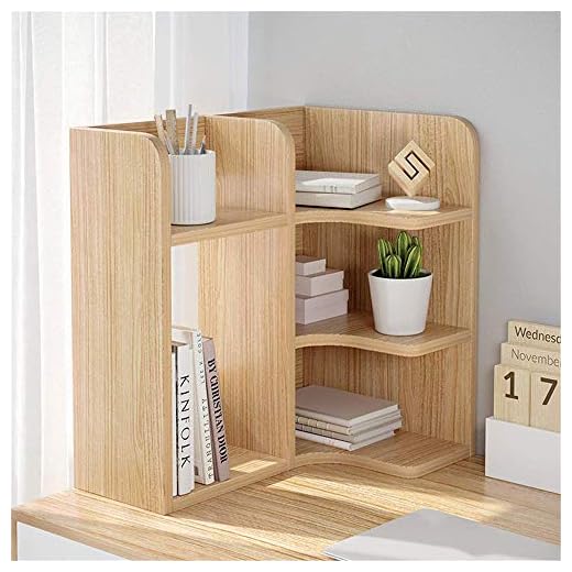 Living Equipment Desktop Display Shelf Rack Wood Desktop Storage Organizer Multipurpose Desk Bookshelf Display Shelf Rack Counter Top Bookcase For Office Home 114/5000 (Color : A Size : 60x50x50CM)