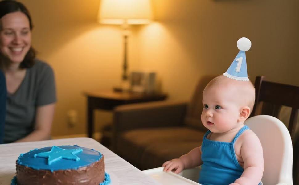 Blue six months Birthday Party Hat - Decoration, Photo Prop, Baby Boy six months Birthday Crown, Kids Party Hat - Image 9