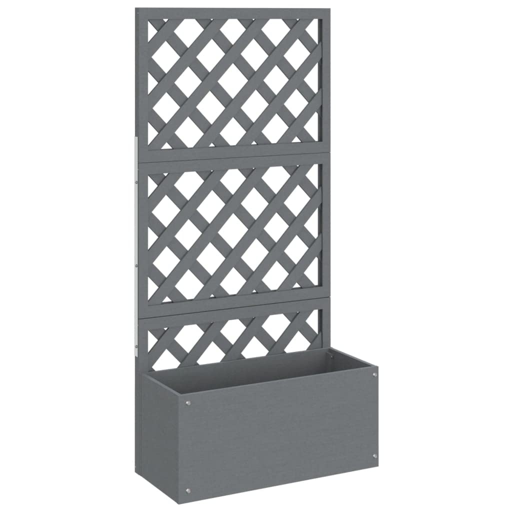 Fioriera con Traliccio in WPC Grigio da Esterno 65x33x135 cm | Vaso con grigliato per piante rampicanti in balcone e terrazzo, ideale per decorare l'orto domestico.