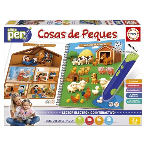 Educa – EducaPen Cosas de Peques | Juego Educativo Interactivo con Lápiz Óptico y Cuaderno de Actividades | Aprende Colores, Formas y Vocabulario | Niños 2 3 4 años (20321)