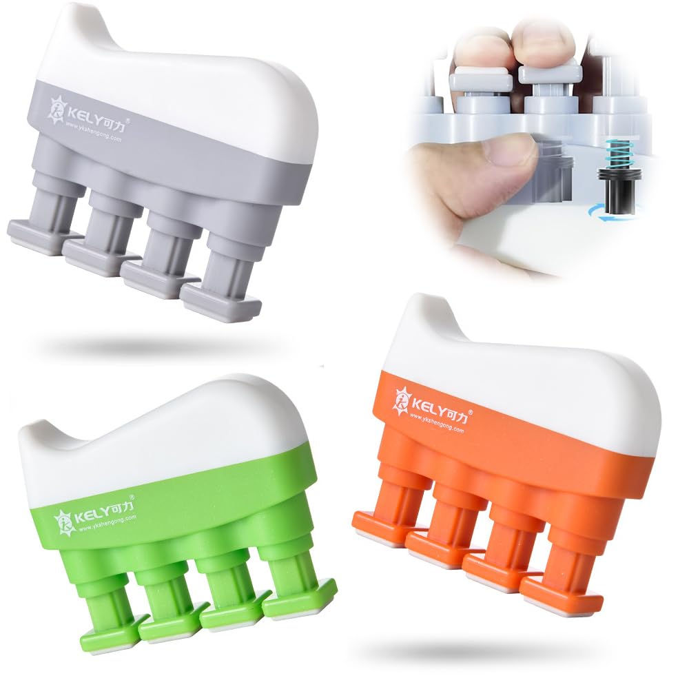 Azonee Finger Strengthener, Adjustable Grip Strength Trainer, Finger Exerciser for Hand Strength, Climbing, Athletes, Musicians, and Therapy, 3 Pack, 3LB-12LB