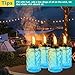 4 Pack Blue Glass Garden Torch,60-Inch Outdoor Torch Garden Décor, Upgraded 12 oz Citronella Torches with 3-Prong Grounded Stake,Metal Light Torches for Party Patio Pathway