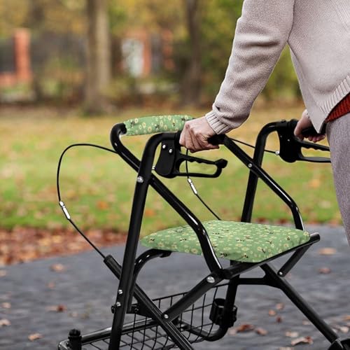 Image of Bee Rollator Walker Seat and Backrest Covers for Seniors Women Universal Walkers Seat Covers Green
