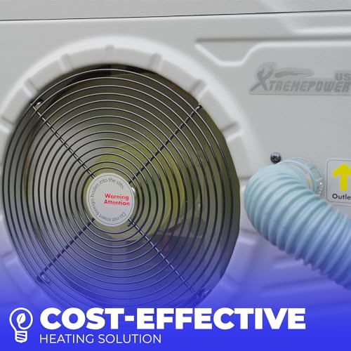 XtremepowerUS 14,500BTU/hr Swimming Pool Heat Pump Exchanger Swimming Pool Heater-for Above Ground Pools, up to 4700gallons, Titanium Heat Exchanger, 115V/60Hz