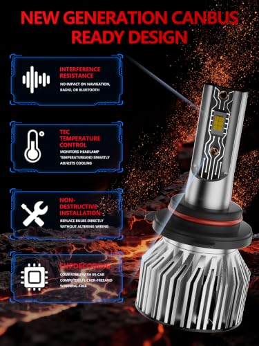 Image of Fit for Toyota Corolla 2009-2016 Car Light Bulbs Set, 6500K White Enhanced Visibility with Cooling Fan, High Beam Low Beam Fog Light Combo, Plug n Play, IP68 Pack of 6