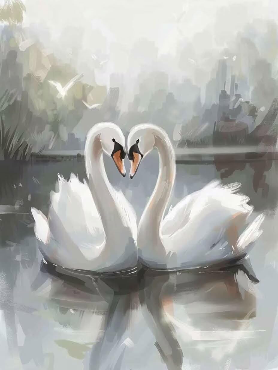 Amazon.co.jp: 数字油绘 白鳥 Paint by Numbers 動物 手塗り DIY大人用