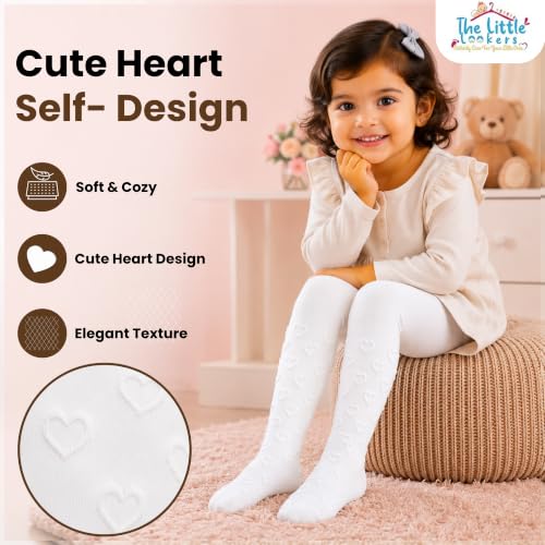 Image of THE LITTLE LOOKERS Baby Tights Thick Toddler Baby Girl Seamless Knit Leggings Thick Solid Cotton Stockings Footed Pants Pantyhose for Years Baby